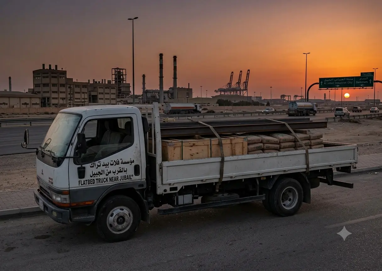 Flatbed truck near Jubail